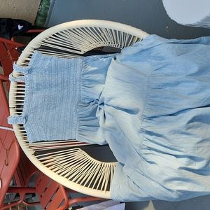 NWT GAP midi Sundress with elasticized top and straps and flounce at bottom.